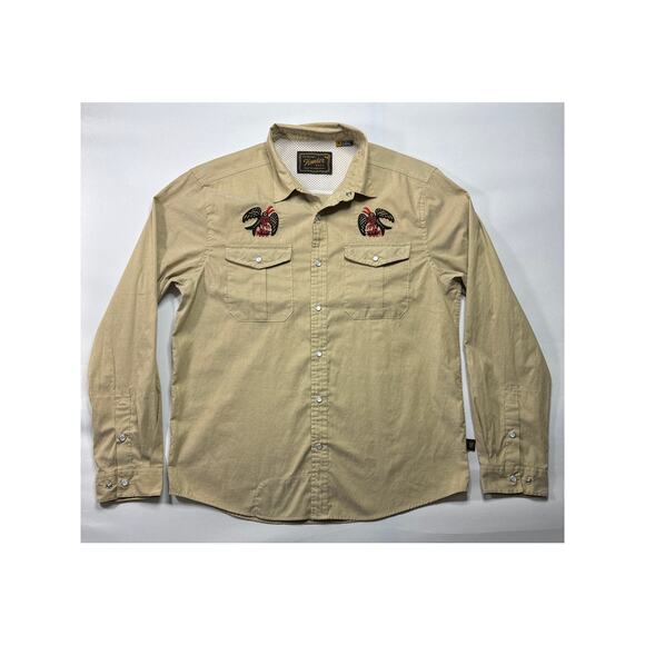 Howler Brothers Other - Howler Bros Gaucho Frigates Bird Men's Pearl Snap Tan Shirt - Size M